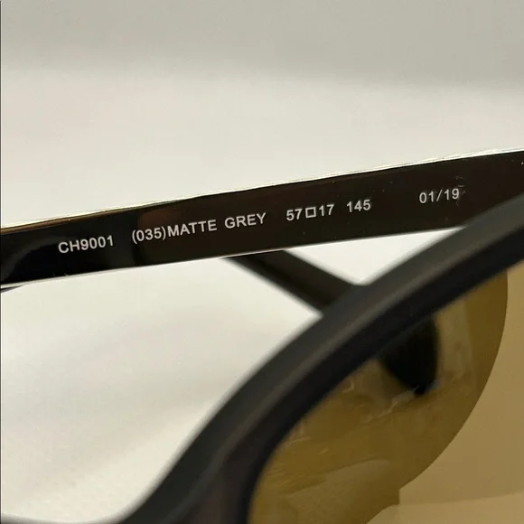 Cole Haan 57mm Polarized Sleek Square Matte Grey and Gold Women's Sunglasses - Picture 4 of 13